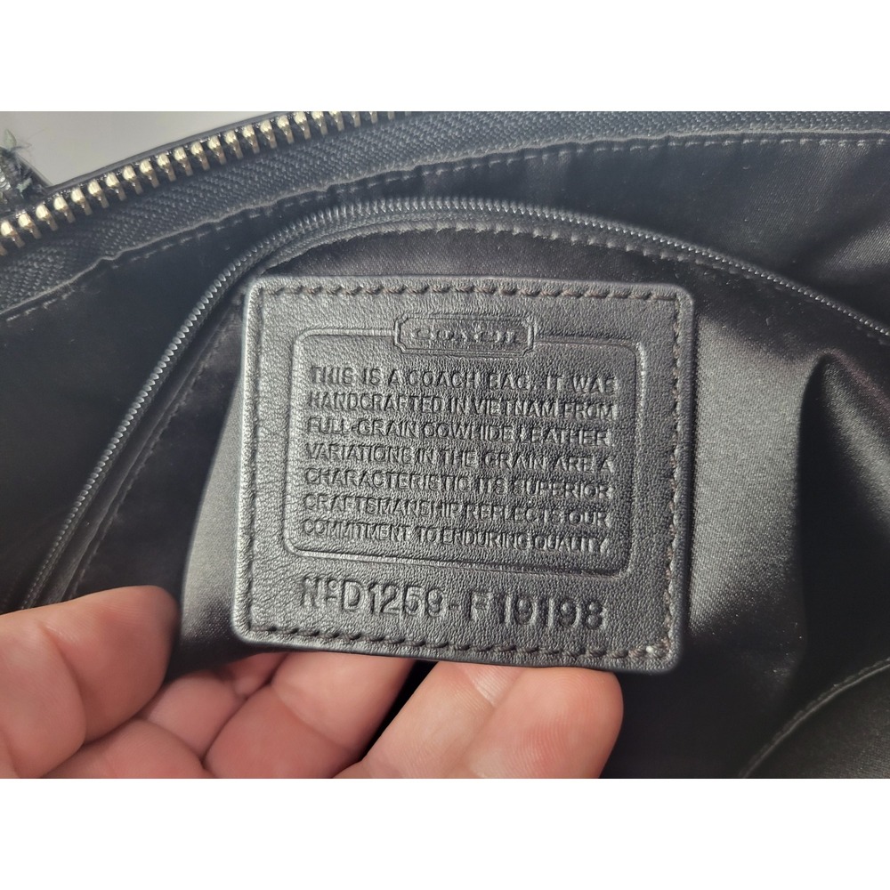 Coach Black Patent Leather Signature Sis Stitch Tote Bag F19198 Silver Hardware - Picture 9 of 9